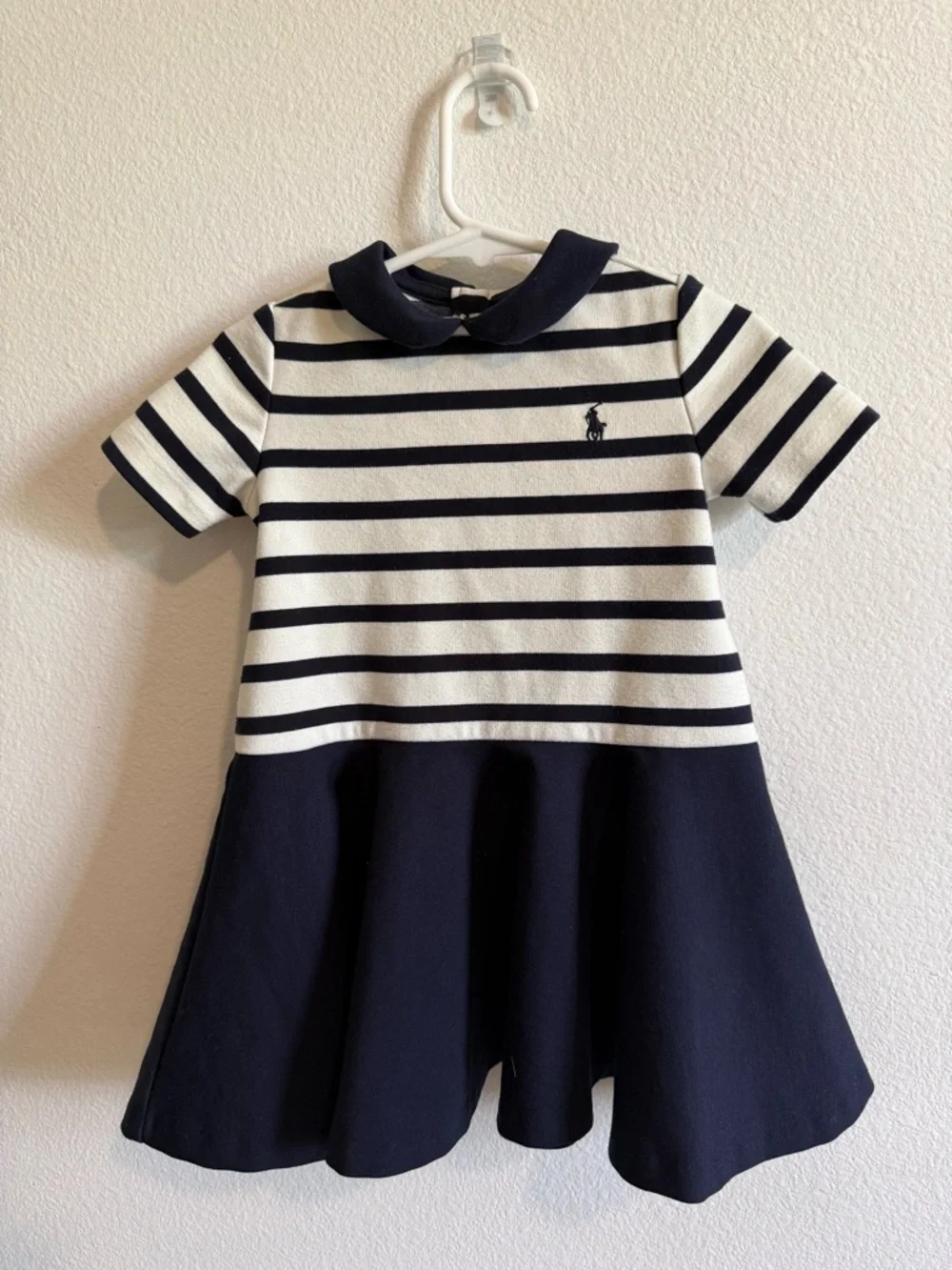 Ralph Lauren Navy & White Striped Polo Skater Dress